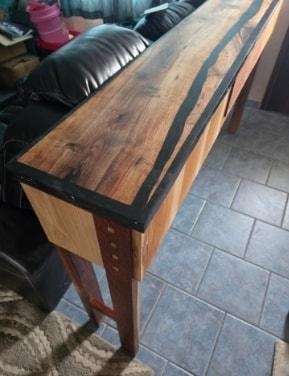 Handcrafted sofa console table